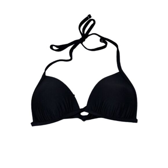 Aerie Perky Triangle Bikini Swim Top True Black Padded Lined Size XS - Picture 2 of 6